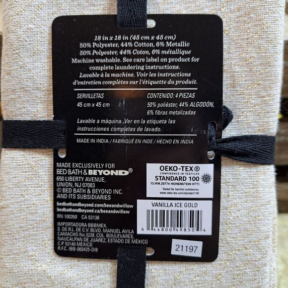 BLOWOUT TILL SOLDOUT Table Runner and napkins in Vanilla Ice Gold BEE & WILLOW - Picture 9 of 13